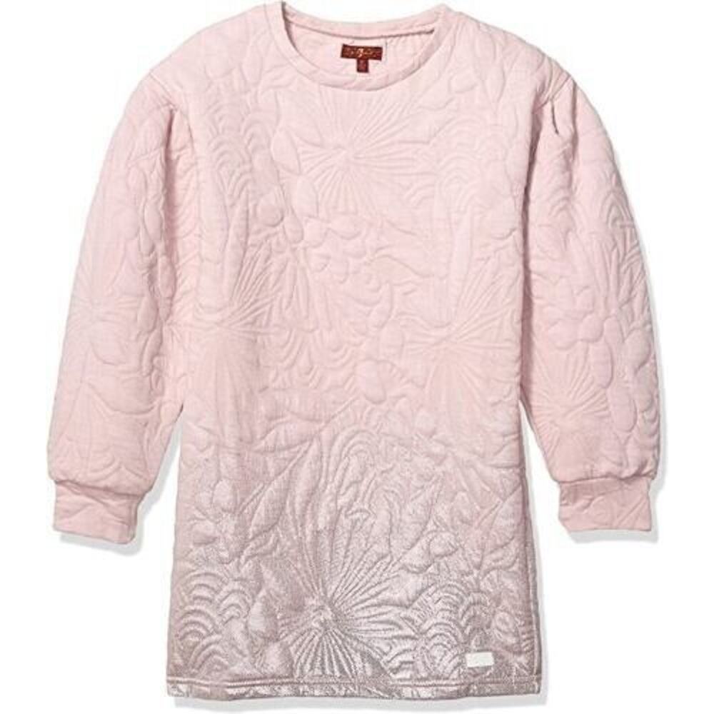 7 For All Mankind Girls Puff Sleeve Quilted Dress‎ In Violet Ice Large MSRP $60